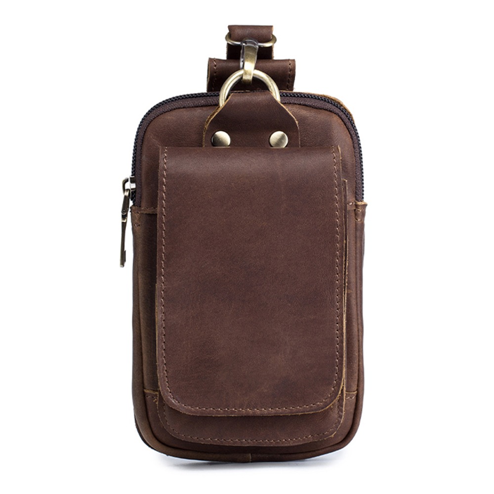 Outdoor Sport Bag - Bolsa de Cintura Vintage em Couro