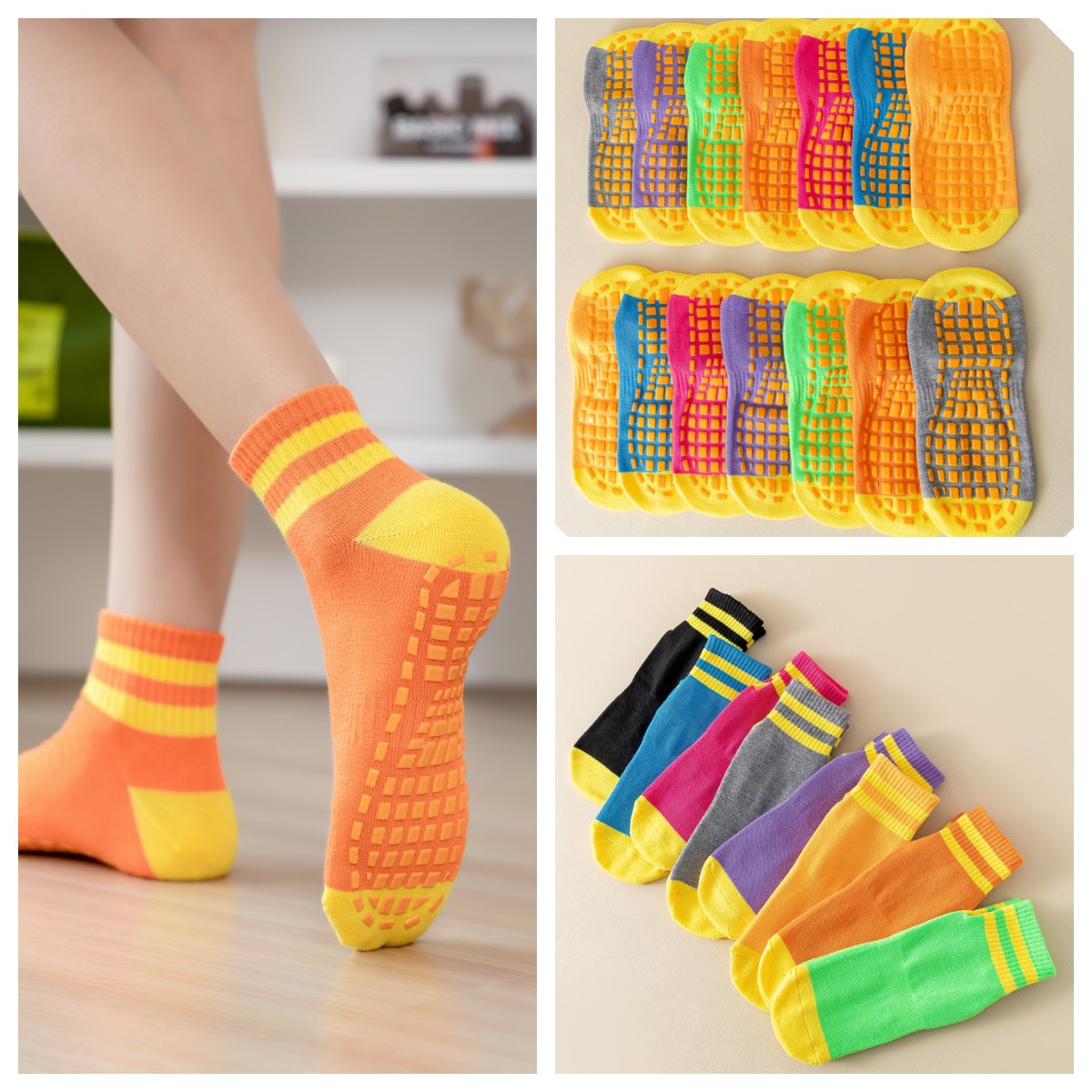 10 pares pacote meias trampoli - Trampoline Park Sock avaliação e preço