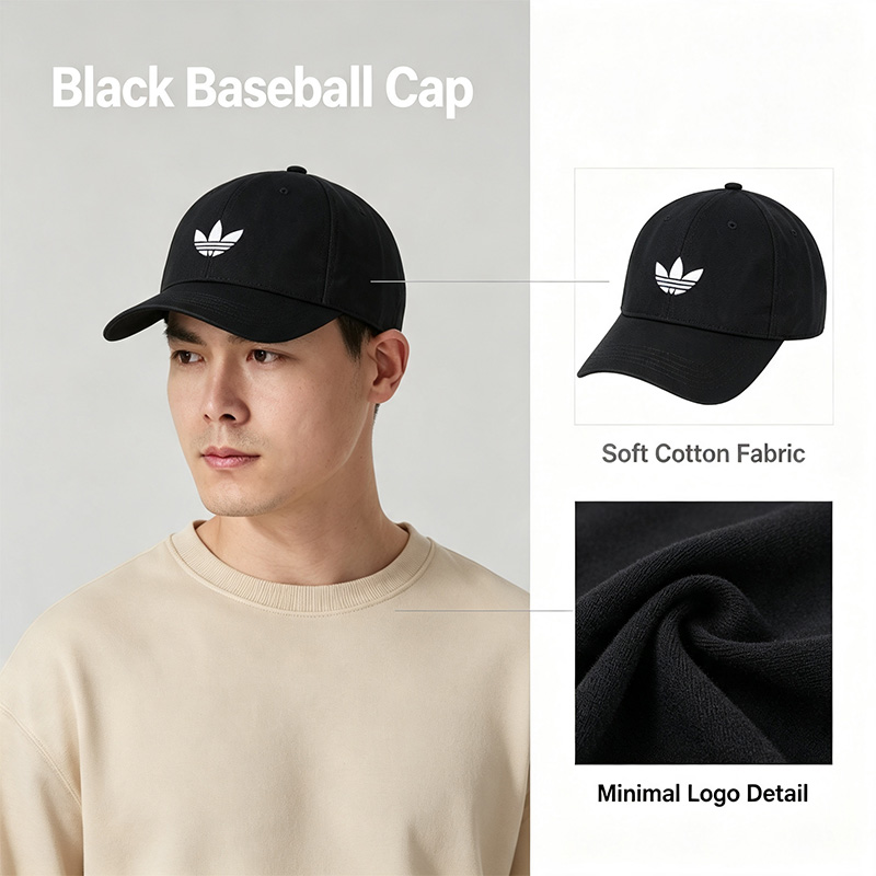 Boné de beisebol preto Adidas, - Outdoor Sport Logo avaliação e preço